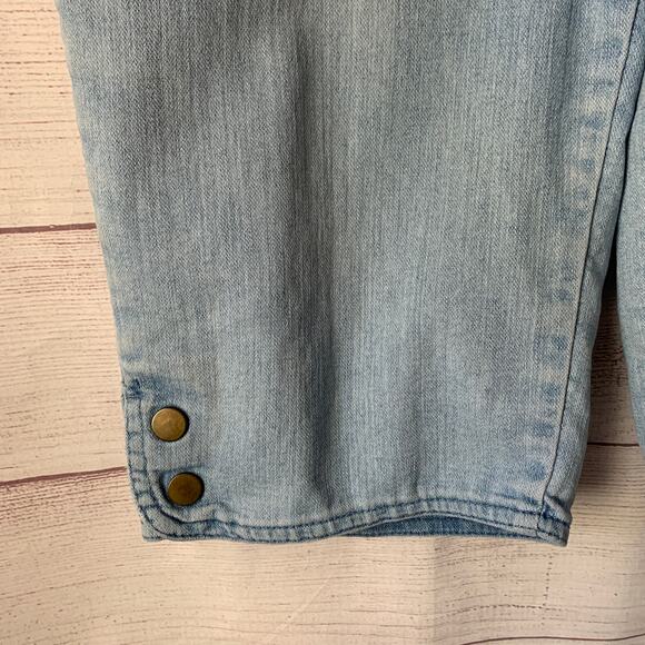Allison Daley Retro Denim Jean Capris Pull On Button Detail Legs Size 6 Petite - Picture 4 of 16